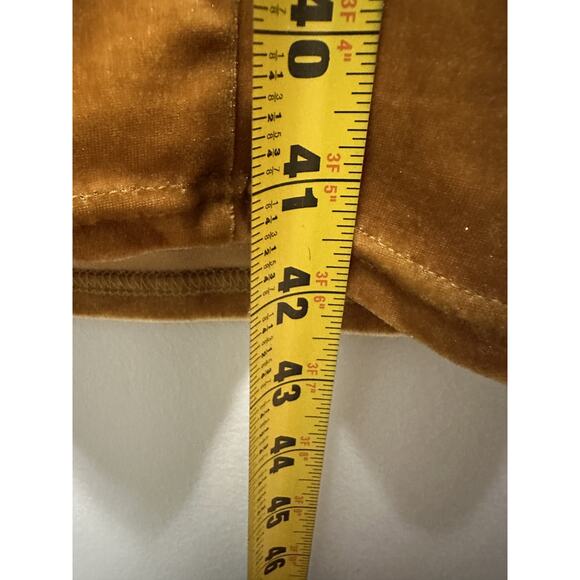 Shein Women’s Large Gold Velvet Bodycon Midi Dress Short Sleeve Stretch Back Zip - Picture 5 of 8